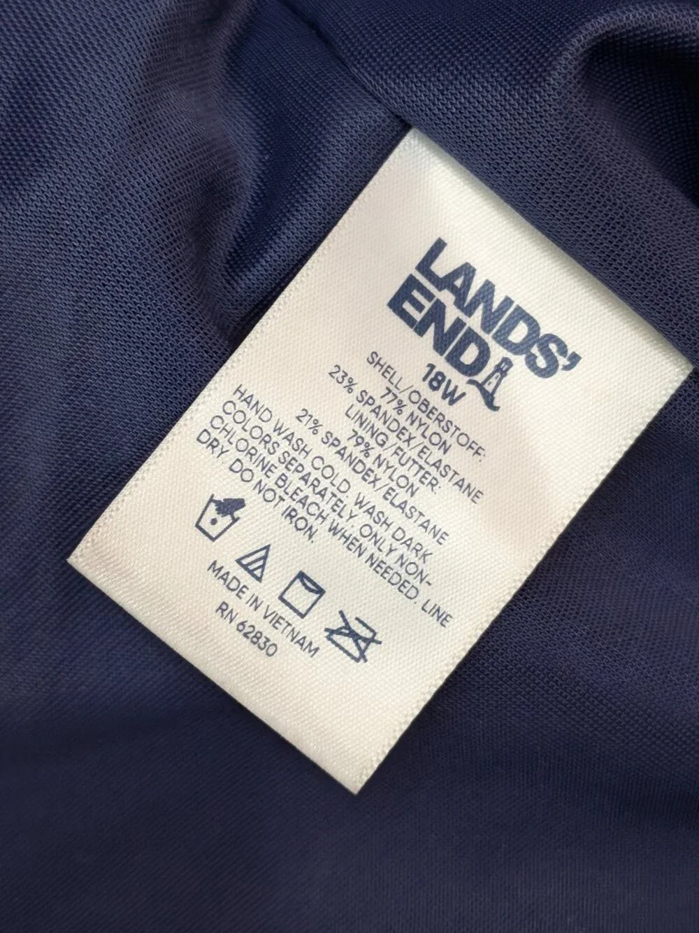 NWT Land's End Swim Bottoms Skirt Bikini Womens 18W Navy Blue